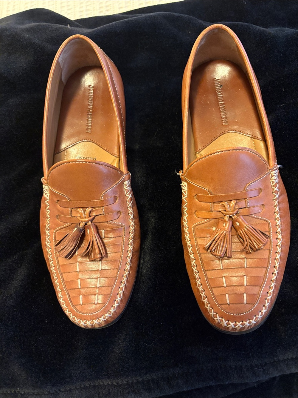 Johnston & Murphy Cognac Leather Tassel Loafers